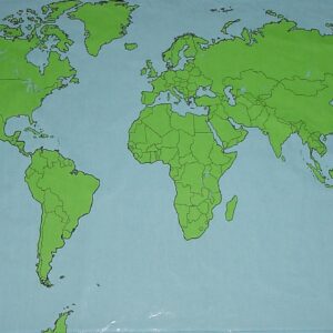 WORLD OUTLINE PLAYCLOTH WIPE CLEAN MAP
