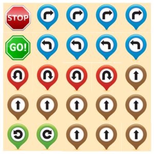DIRECTIONAL CODING MAT & CARD SET PLAYMAT