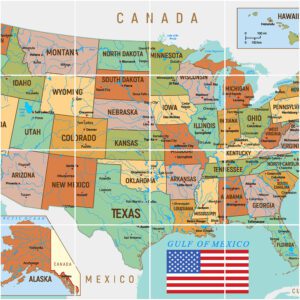USA MAP VINYL MAT